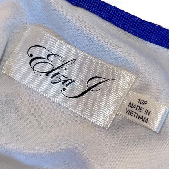 Eliza J Dress Shift Blue Chevron - Picture 8 of 9